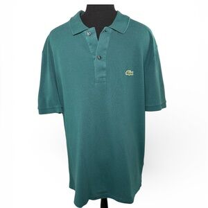 Lacoste Youth Polo Shirt Sz XL Slim Green Short Sleeve Crocodile Logo Cotton